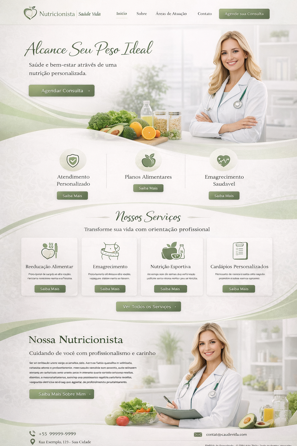 Banner de nutricionista com alimentos saudaveis